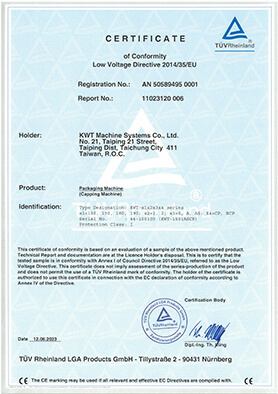 CE Certificate for Labeler in 2011